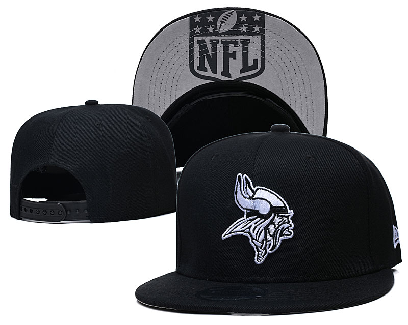 Vikings Team Logo Black Adjustable Hat GS
