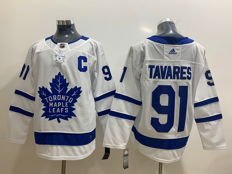 Maple Leafs 91 John Tavares White Adidas Jersey