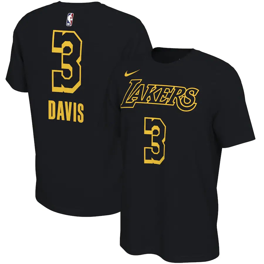 Lakers 3 Anthony Davis Black Nike Restart Name & Number T-Shirt