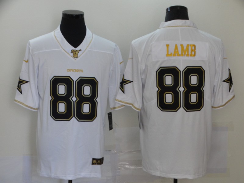 Nike Cowboys 88 Ceedee Lamb White Gold 100th Season Vapor Untouchable Limited Jersey - Click Image to Close