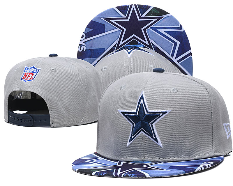 Cowboys Team Logo Gray Adjustable Hat TX - Click Image to Close