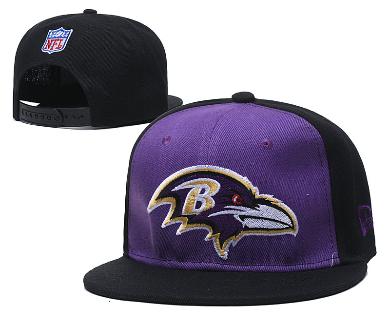 Ravens Team Logo Purple Black Adjustable Hat TX