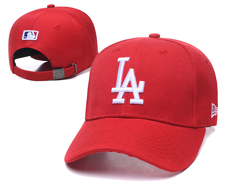 Dodgers Team Logo Red Peaked Adjustable Hat TX - Click Image to Close