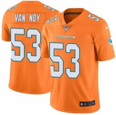 Nike Dolphins 53 Kyle Van Noy Orange Vapor Untouchable Limited Jersey