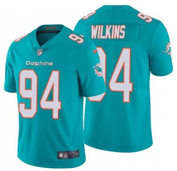 Nike Dolphins 94 Christian Wilkins Aqua Vapor Untouchable Limited Jersey