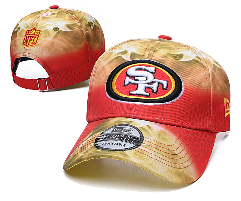 49ers Team Logo Red Yellow Peaked Adjustable Hat YD