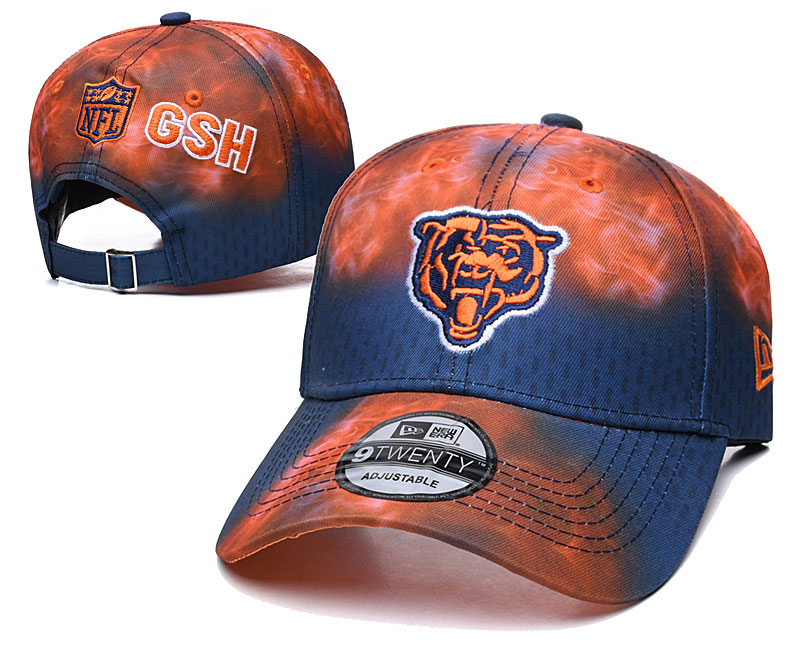Bears Team Logo Orange Navy Peaked Adjustable Hat YD