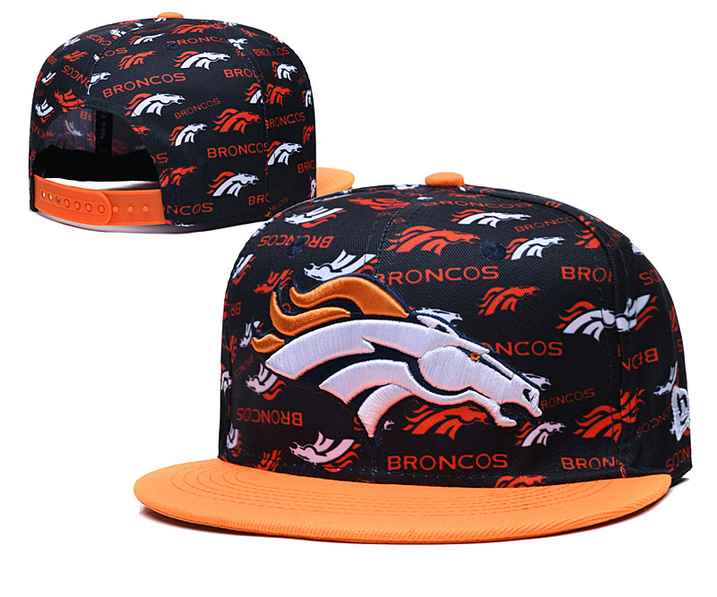 Broncos Team Logos Black Orange Adjustable Hat LH
