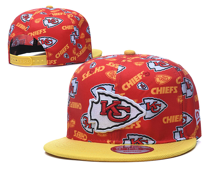 Chiefs Team Logos Red Yellow Adjustable Hat LH