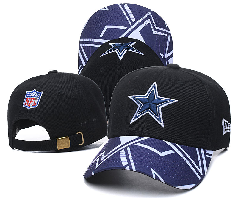 Cowboys Team Logo Black Peaked Adjustable Hat LH