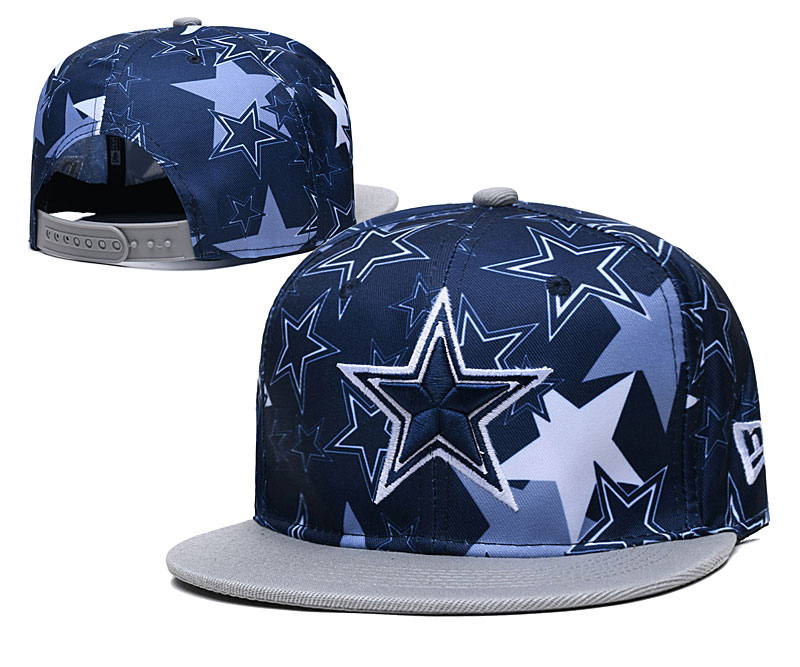 Cowboys Team Logos Navy Gray Adjustable Hat LH
