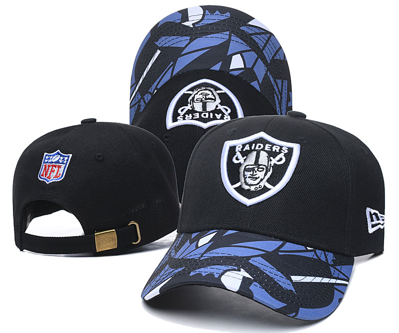 Raiders Team Logo Black Peaked Adjustable Hat LH