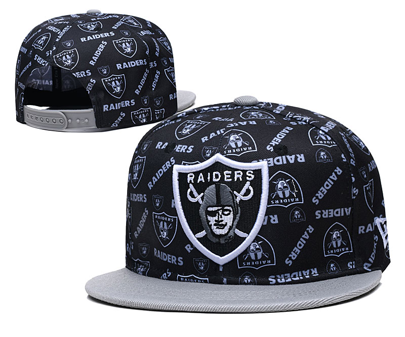 Raiders Team Logos Black Gray Adjustable Hat LH