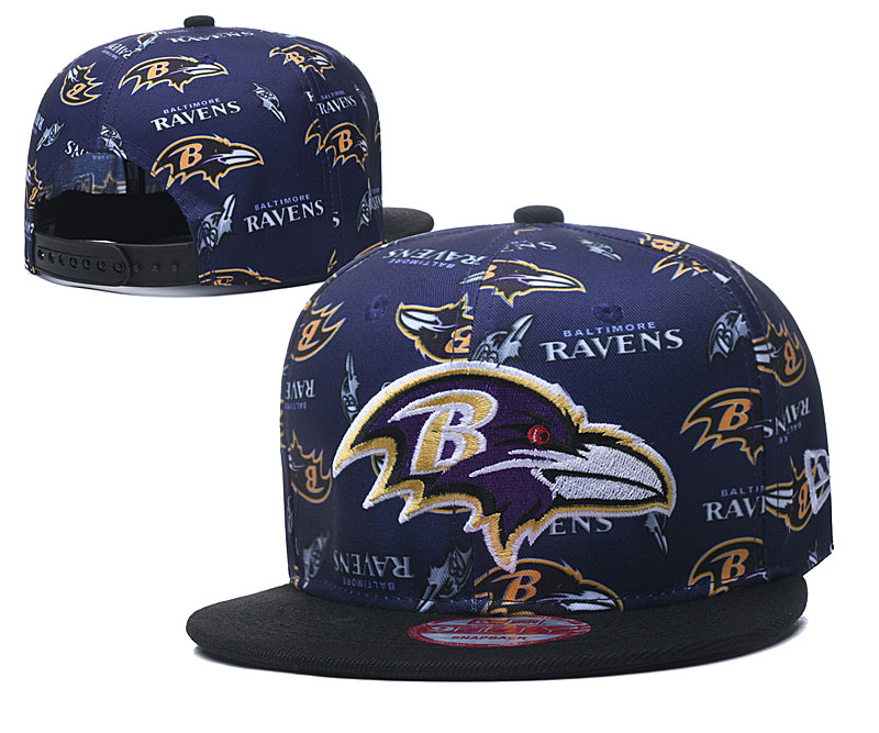 Ravens Team Logos Purple Black Adjustable Hat LH
