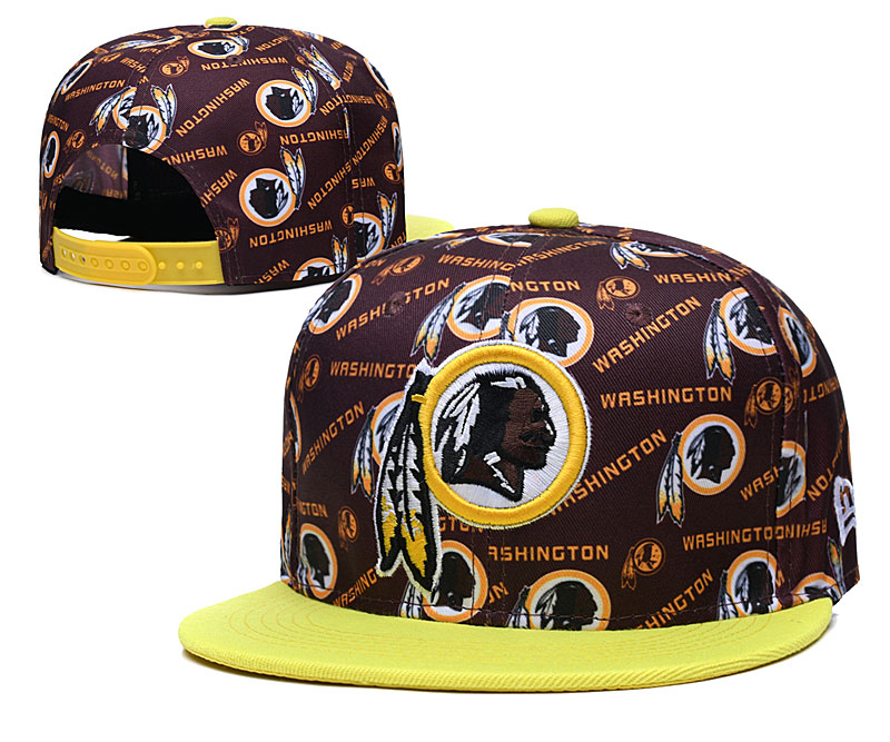 Washington Football Team Logos Brown Yellow Adjustable Hat LH