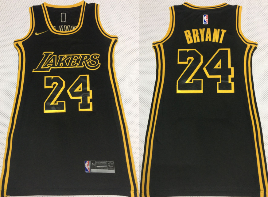 Lakers 24 Kobe Bryant Black Women Nike Swingman Jersey