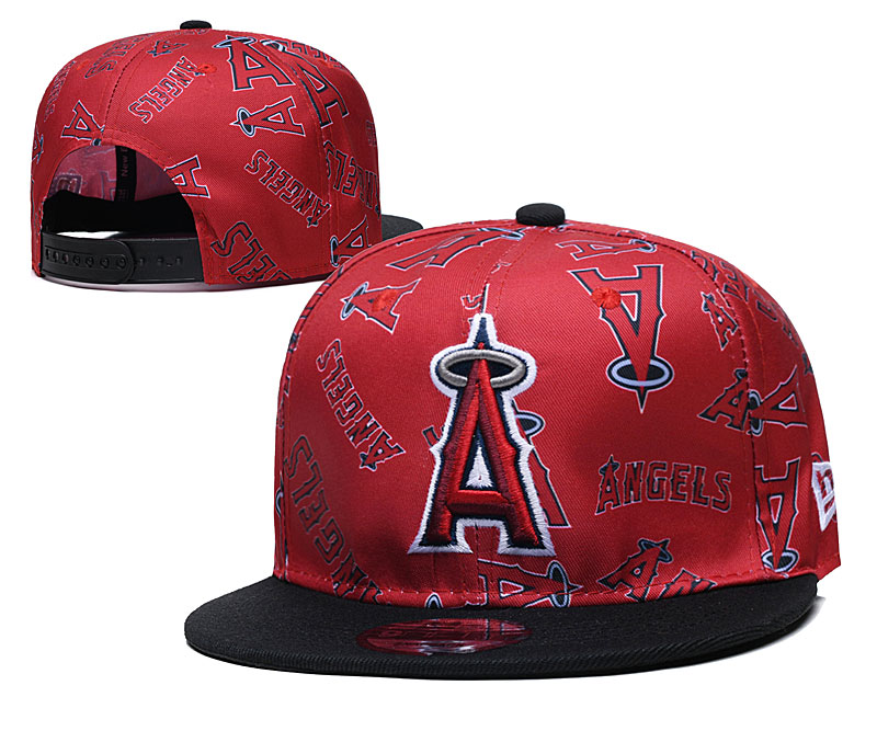 Angels Team Logos Red Black Adjustable Hat TX