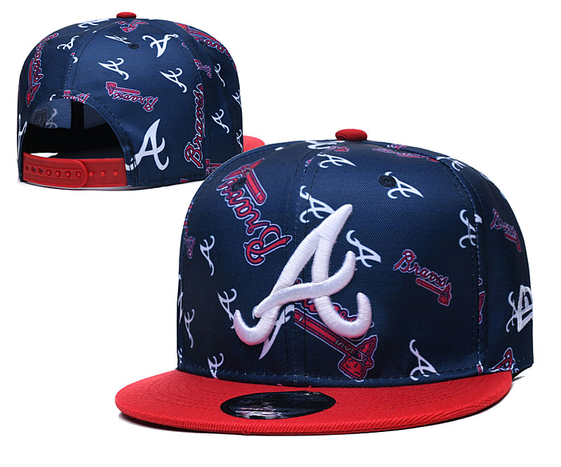 Braves Team Logos Navy Red Adjustable Hat TX