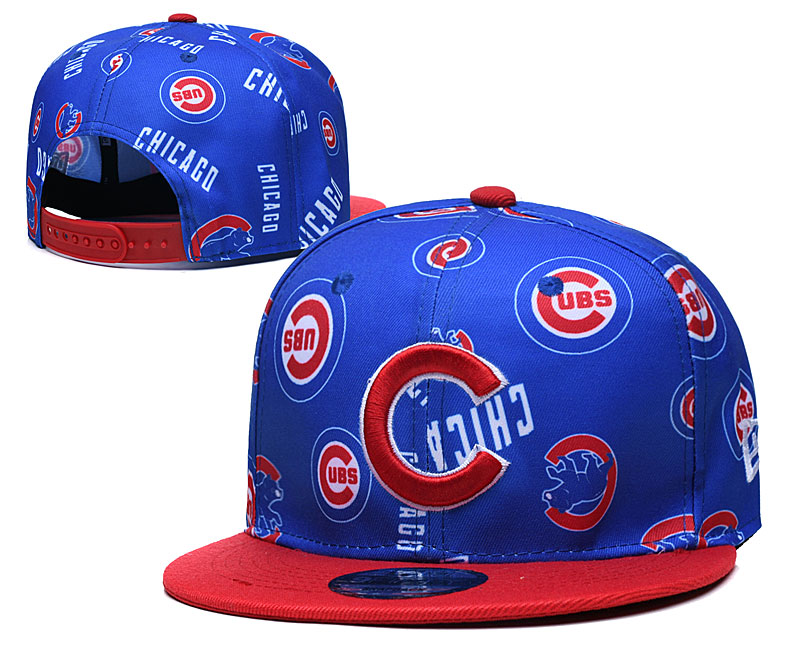 Cubs Team Logos Royal Red Adjustable Hat TX - Click Image to Close