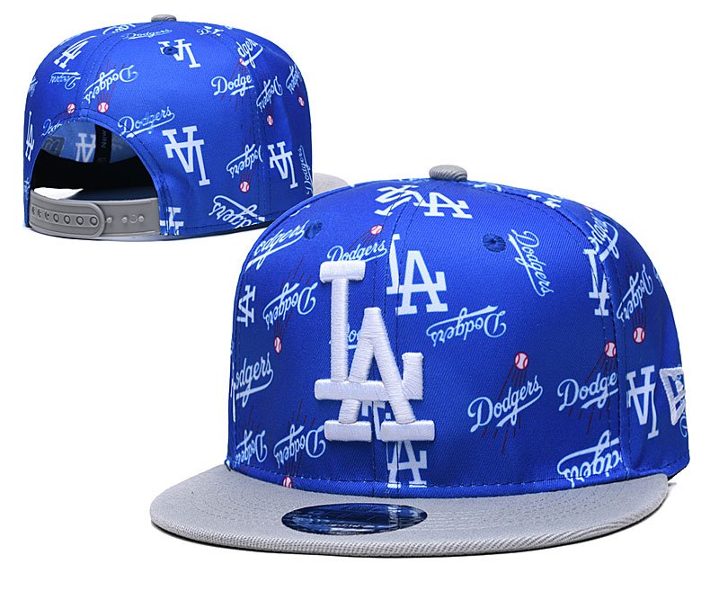 Dodgers Team Logos Royal Gray Adjustable Hat TX