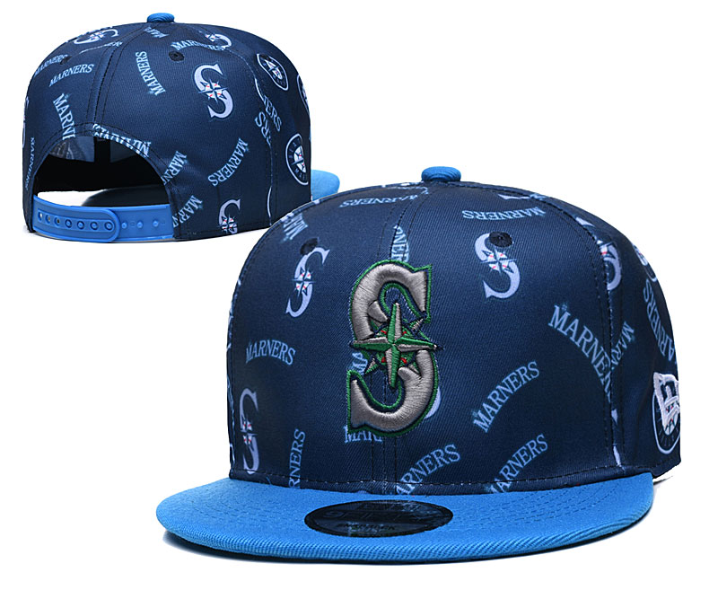 Mariners Team Logos Navy Blue Adjustable Hat TX
