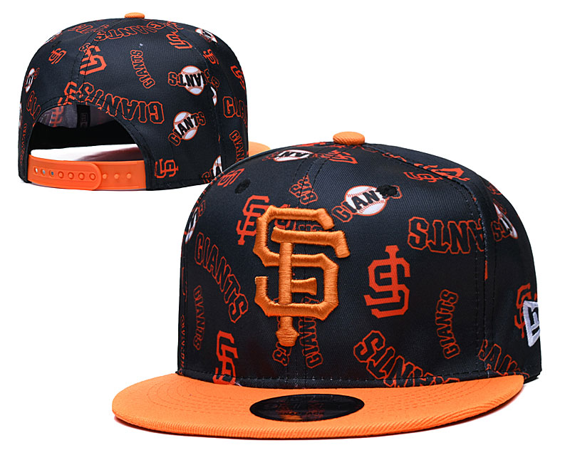 San Francisco Giants Team Logos Black Orange Adjustable Hat TX