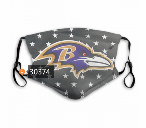 Baltimore Ravens Team Face Mask Cover with Earloop 30374