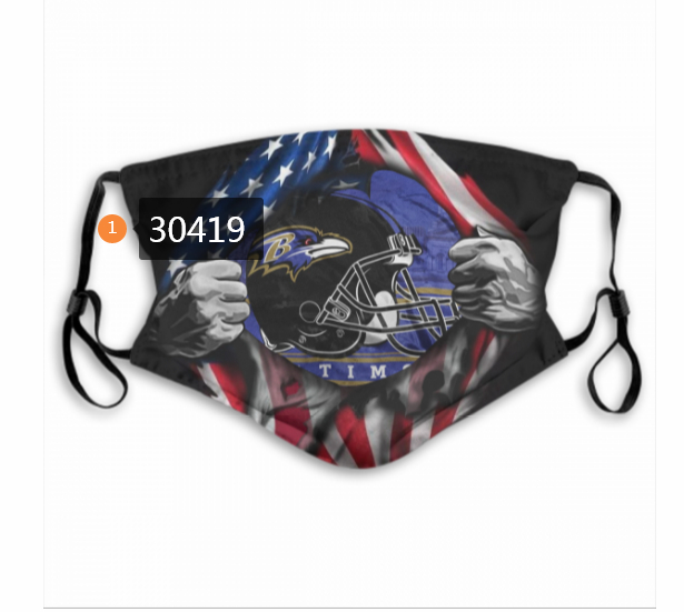 Baltimore Ravens Team Face Mask Cover with Earloop 30419