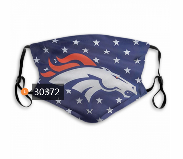 Denver Broncos Team Face Mask Cover with Earloop 30372