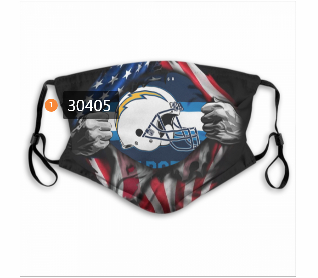 Los Angeles Chargers Team Face Mask Cover with Earloop 30405