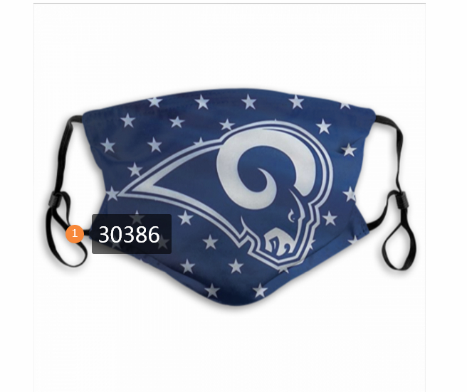 Los Angeles Rams Team Face Mask Cover with Earloop 30386