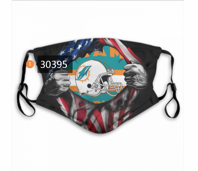 Miami Dolphins Team Face Mask Cover with Earloop 30395