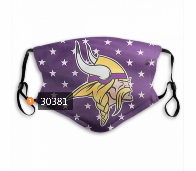 Minnesota Vikings Team Face Mask Cover with Earloop 30381