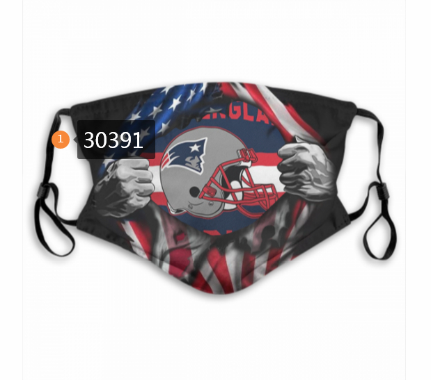New England Patriots Team Face Mask Cover with Earloop 30391
