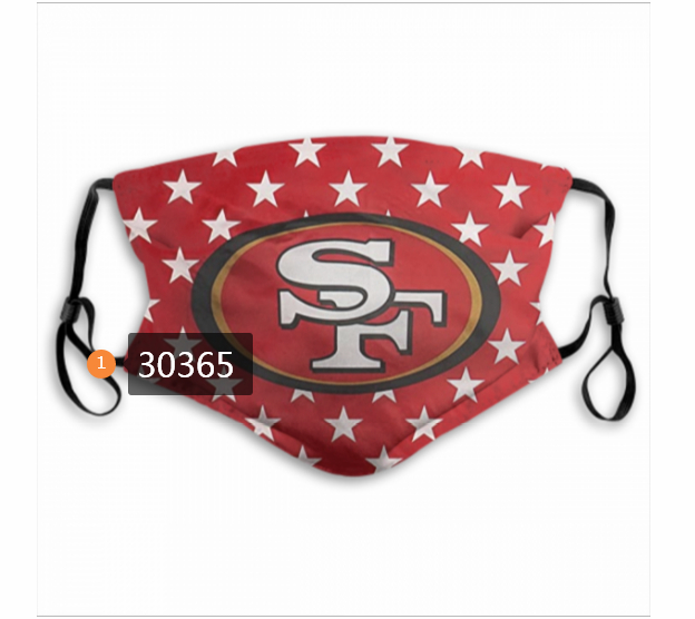San Francisco 49ers Team Face Mask Cover with Earloop 30365