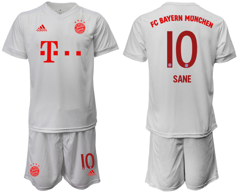 2020-21 Bayern Munich 10 SANE Away White Soccer Jersey