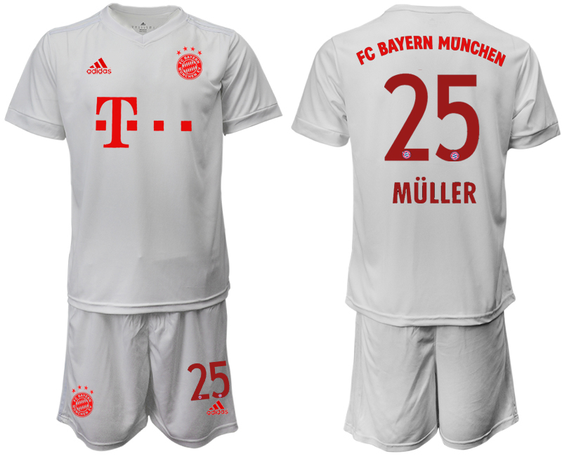 2020-21 Bayern Munich 25 MULLER Away White Soccer Jersey