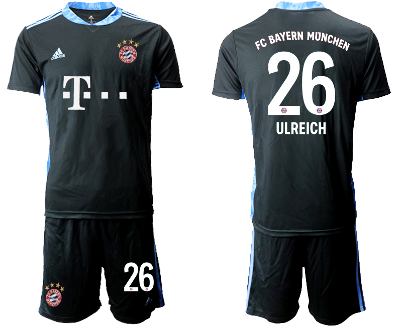 2020-21 Bayern Munich 26 ULREICH Black Goalkeeper Soccer Jersey