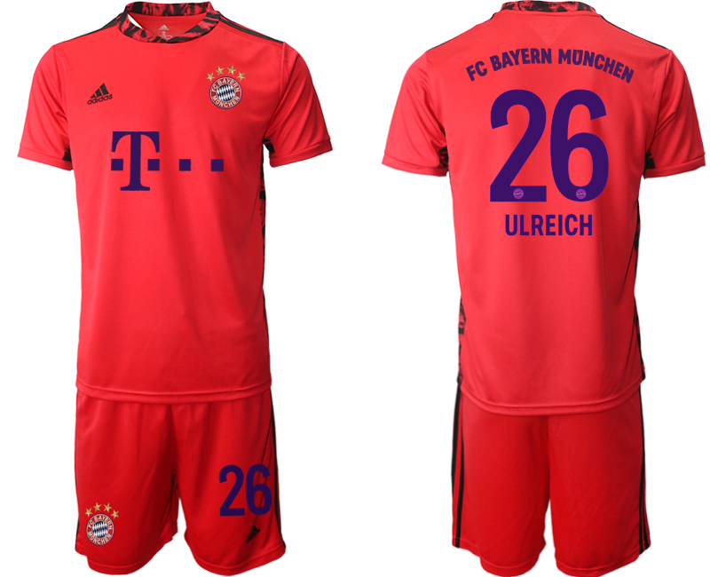 2020-21 Bayern Munich 26 ULREICH Red Goalkeeper Soccer Jersey