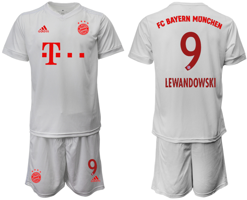 2020-21 Bayern Munich 9 LEWANDOWSKI Away White Soccer Jersey