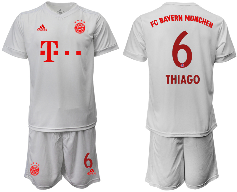 2020-21 Bayern Munich 9 THIAGO Away White Soccer Jersey
