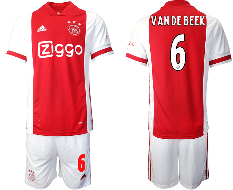 2020-21 AFC Ajax 6 VANDE BEEK Home Soccer Jersey - Click Image to Close
