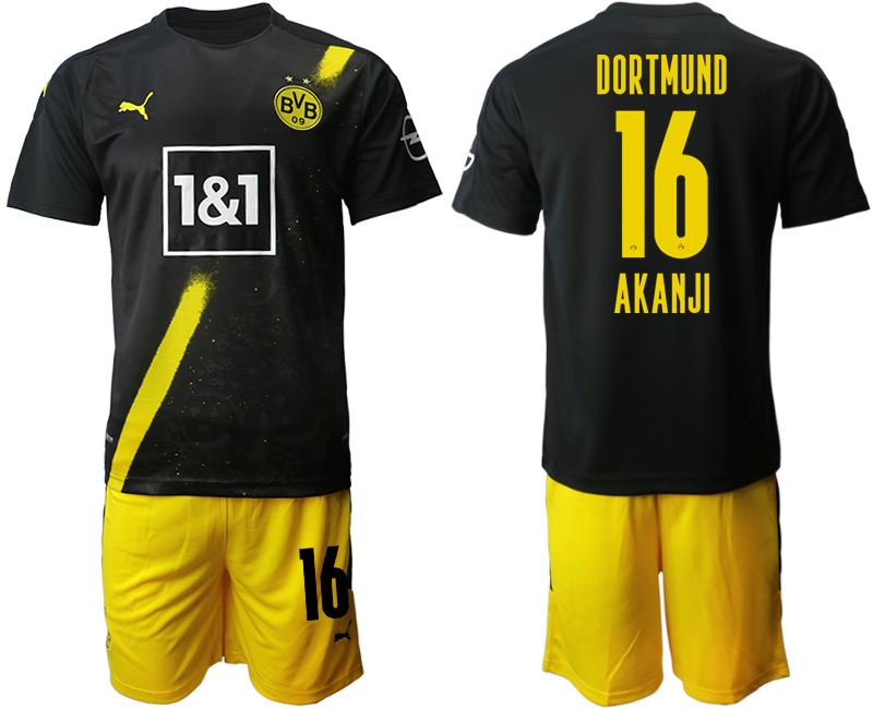 2020-21 Dortmund 16 AKANJI Away Soccer Jersey
