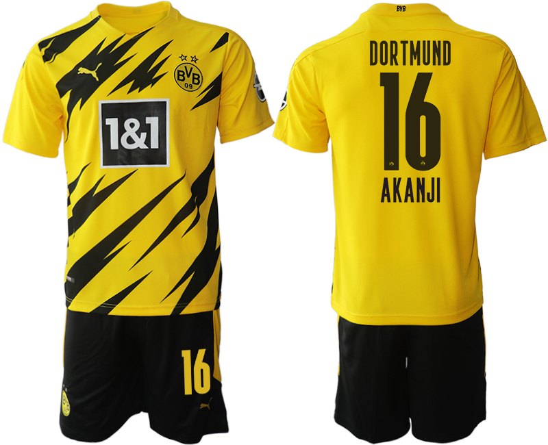 2020-21 Dortmund 16 AKANJI Home Soccer Jersey