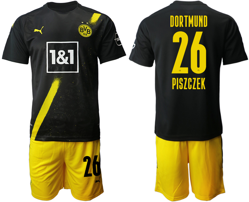 2020-21 Dortmund 26 PISZCZEK Away Soccer Jersey