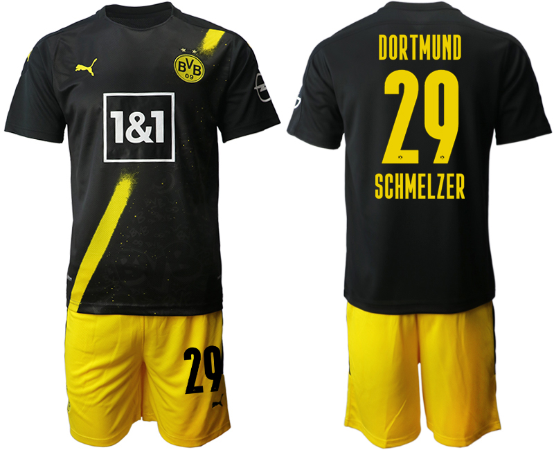 2020-21 Dortmund 29 SCHMELZER Away Soccer Jersey