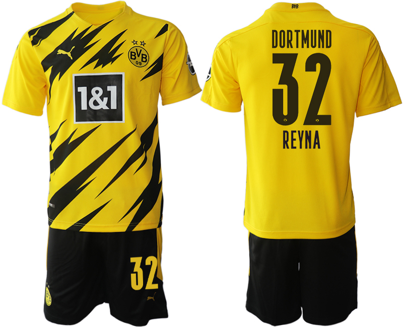 2020-21 Dortmund 32 REYNA Home Soccer Jersey