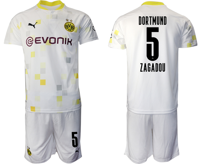 2020-21 Dortmund 5 ZAGADOU Third Away Soccer Jersey