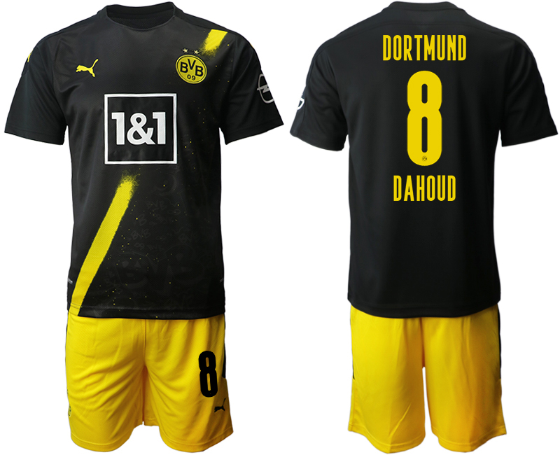 2020-21 Dortmund 8 DAHOUD Away Soccer Jersey