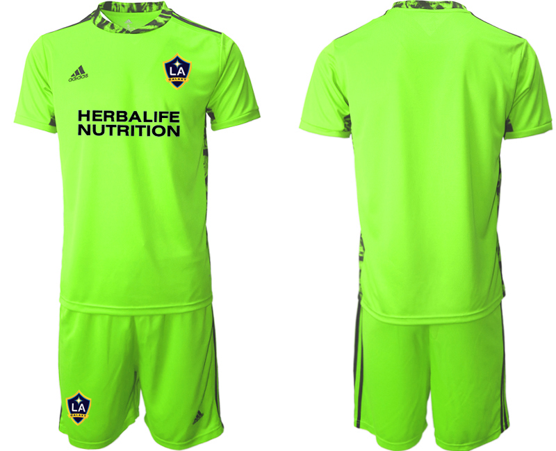 2020-21 Los Angeles Galaxy Fluorescent Green Goalkeeper Soccer Jersey - Click Image to Close